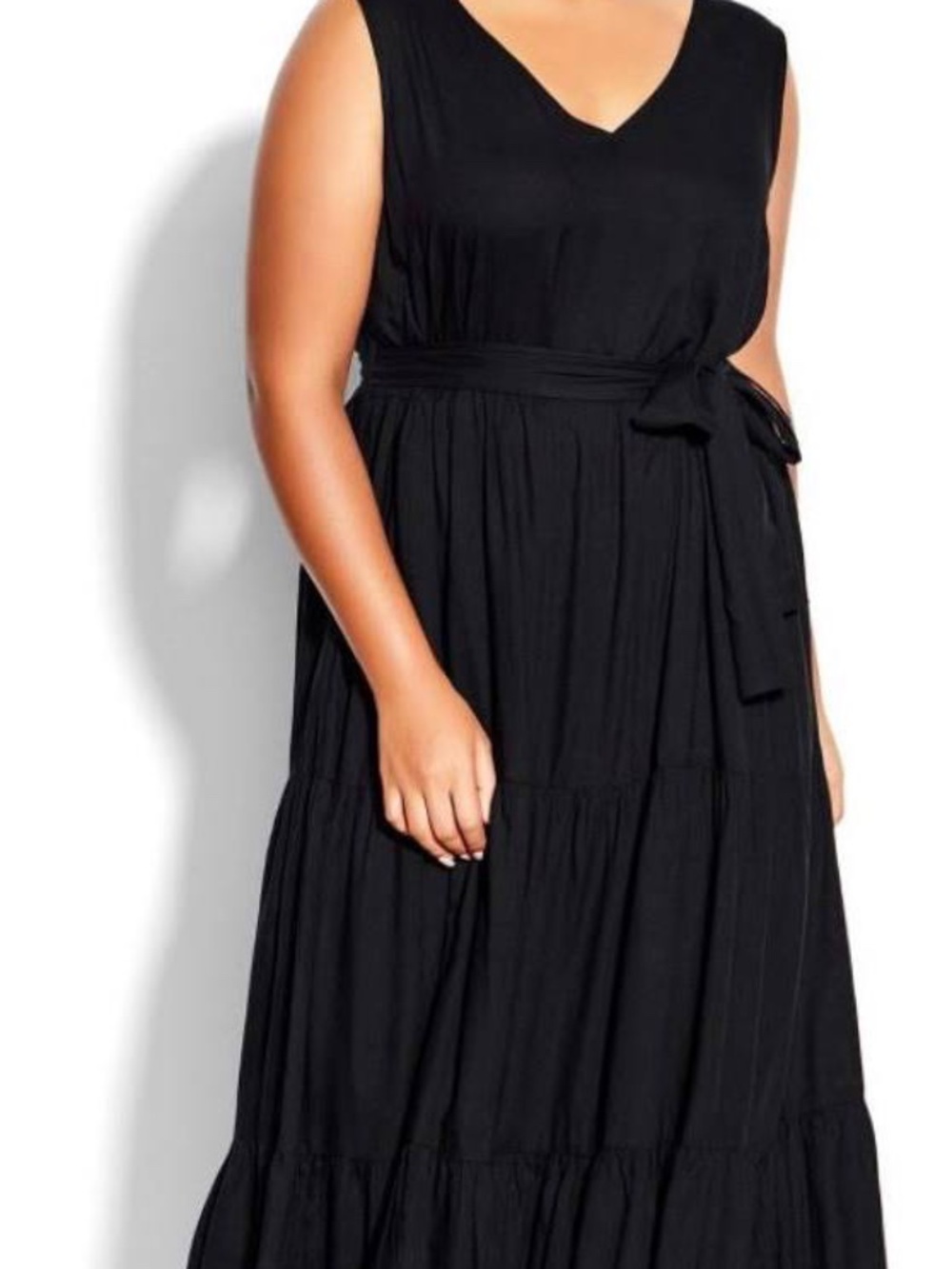 Loralette Black Tiered Maxi Dress Size 16